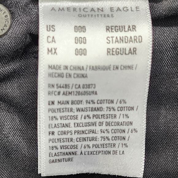 American Eagle Jeans Womens 000 Black High Rise Mom Distressed Tapered Stretch - Picture 8 of 14